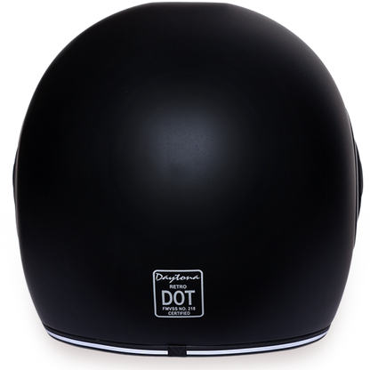 R1-B D.O.T. FULL FACE: DAYTONA RETRO: DULL BLACK  Thunderbird Speed Shop