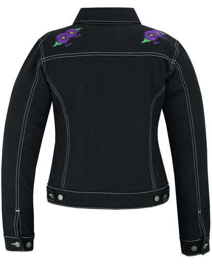 DM949 Women's Daisy Black Denim Jacket  Thunderbird Speed Shop