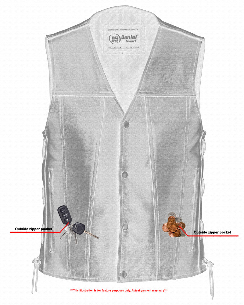 DS105 Men's Single Back Panel Concealed Carry Vest  Thunderbird Speed Shop