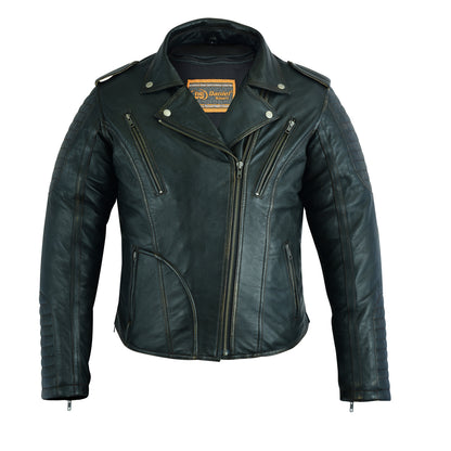 DS878 Women's Lightweight Drum Dyed Distressed Naked Lambskin M/C Jac  Thunderbird Speed Shop