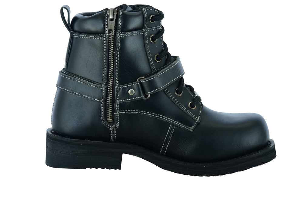 DS9766 Women's Boots with Side Zipper and Single Strap  Thunderbird Speed Shop