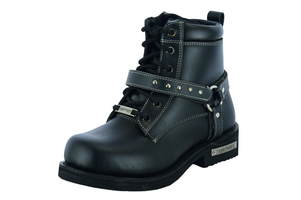 DS9766 Women's Boots with Side Zipper and Single Strap  Thunderbird Speed Shop