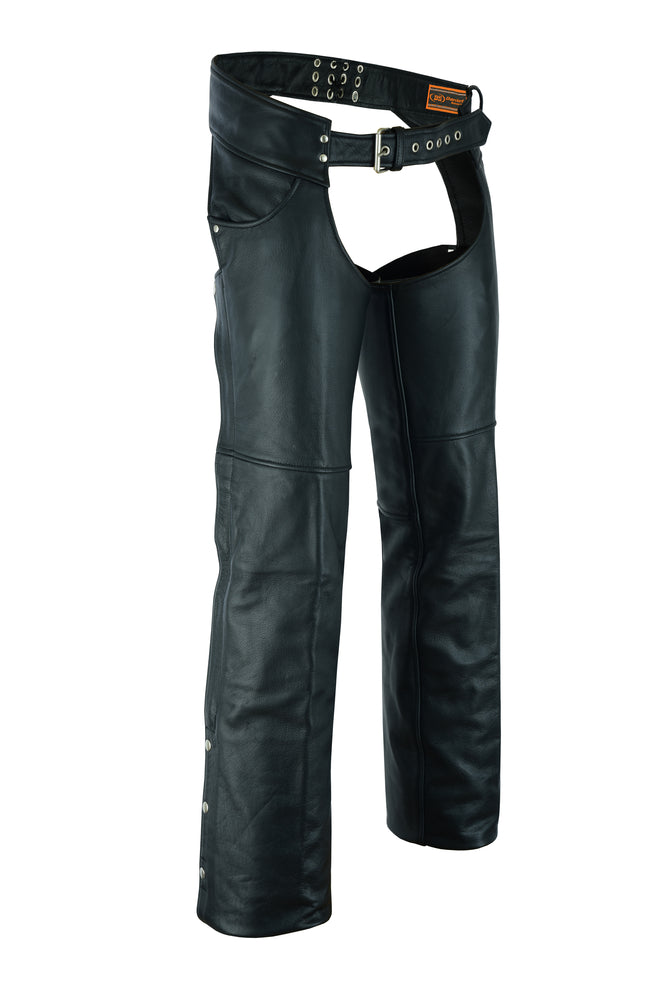 DS447TALL Tall Classic Leather Chaps with Jeans Pockets  Thunderbird Speed Shop