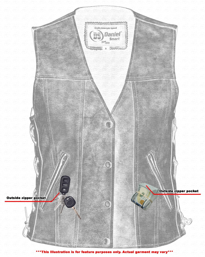 DS205V Women's Gray Single Back Panel Concealed Carry Vest  Thunderbird Speed Shop