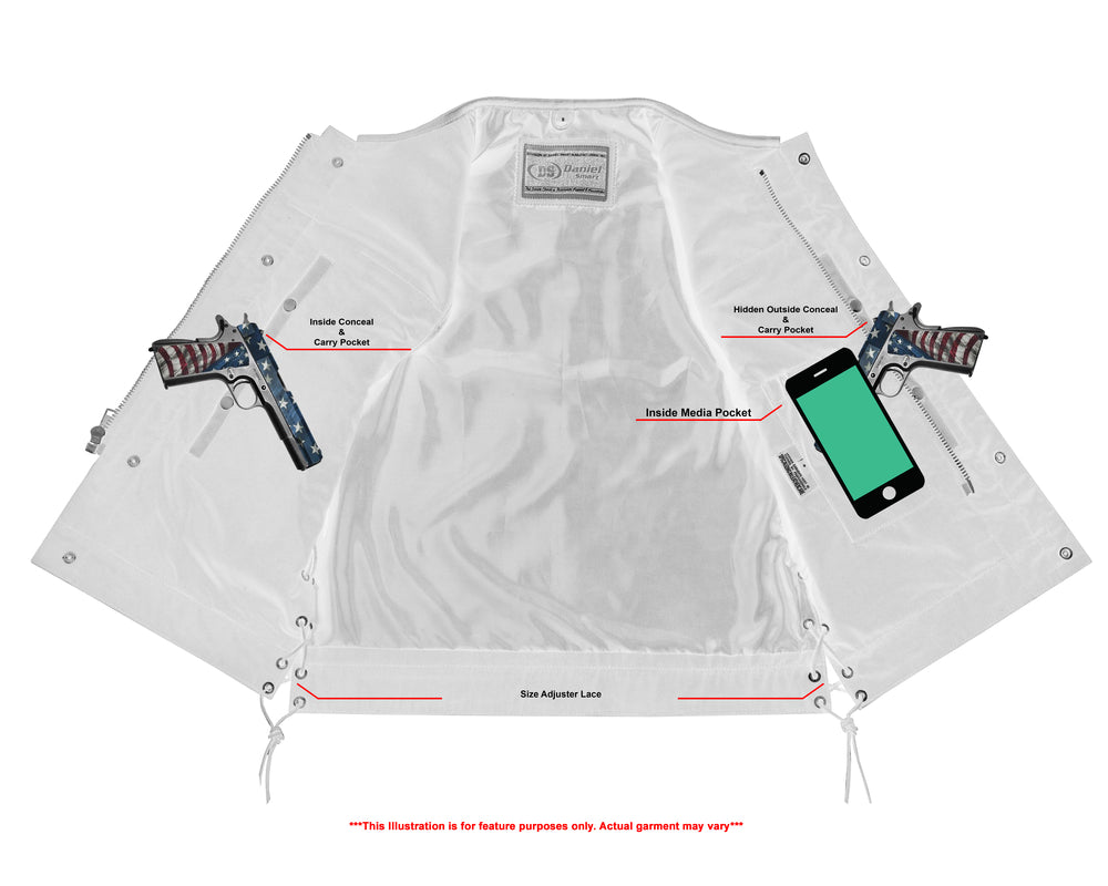 DS178 Upgraded Style Gun Pockets, Hidden 10" Gun Metal Zipper  Thunderbird Speed Shop