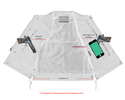 DS178 Upgraded Style Gun Pockets, Hidden 10" Gun Metal Zipper  Thunderbird Speed Shop