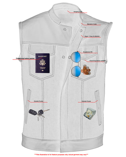 RC900 Men's Leather/Denim Combo Vest  Thunderbird Speed Shop