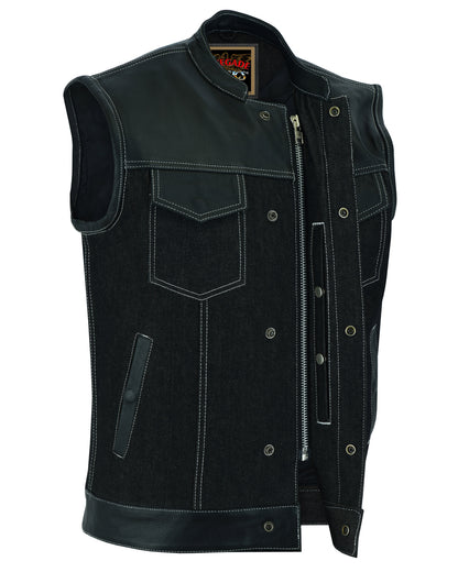 RC900 Men's Leather/Denim Combo Vest  Thunderbird Speed Shop