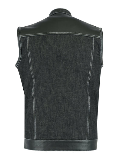 RC900 Men's Leather/Denim Combo Vest  Thunderbird Speed Shop