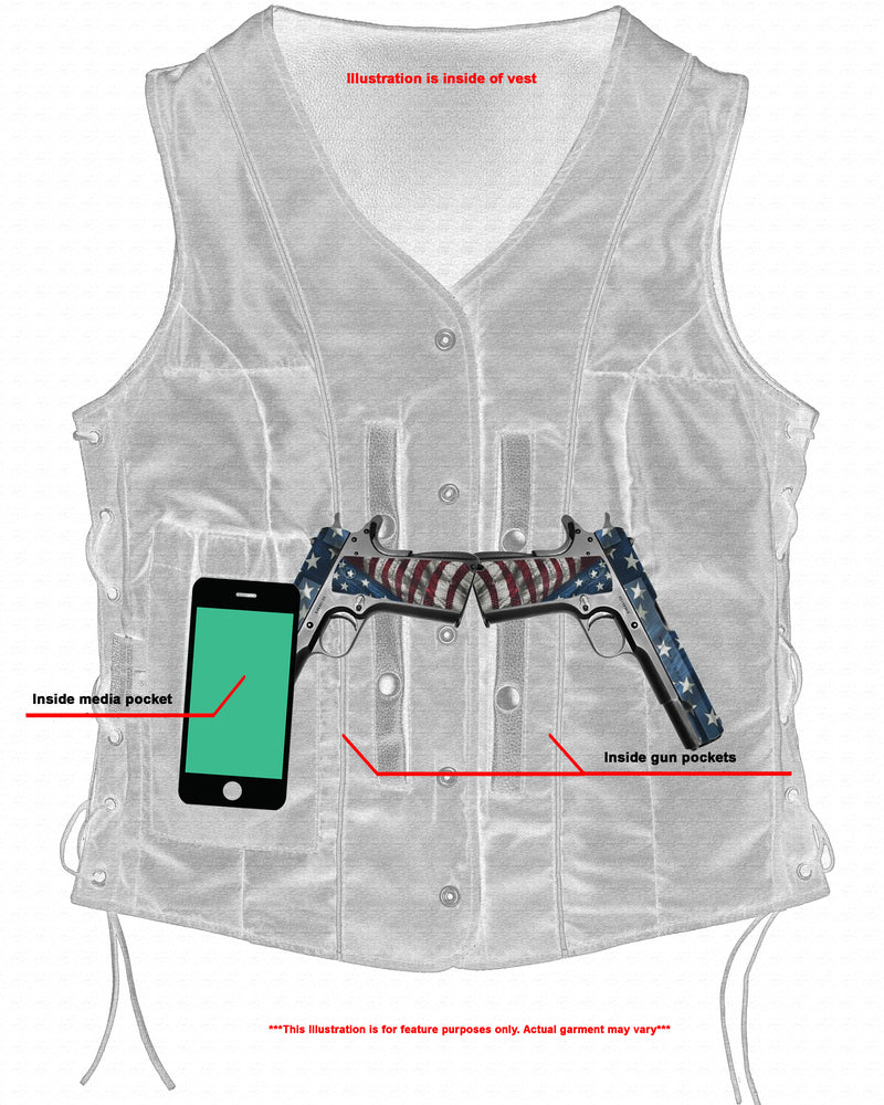 DS206 Women's Stylish Longer Body &frac34; Vest - Side Laces  Thunderbird Speed Shop