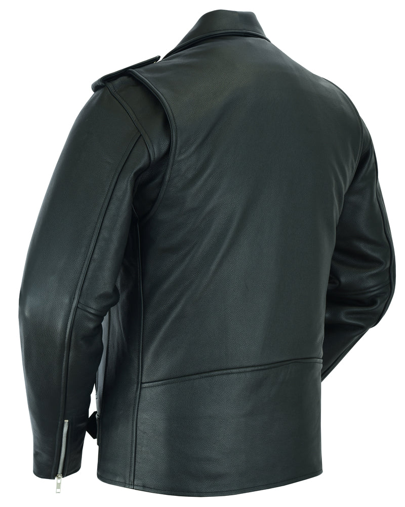 DS712TALL Men's Classic Plain Side Police Style M/C Jacket - TALL  Thunderbird Speed Shop