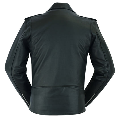 DS712TALL Men's Classic Plain Side Police Style M/C Jacket - TALL  Thunderbird Speed Shop