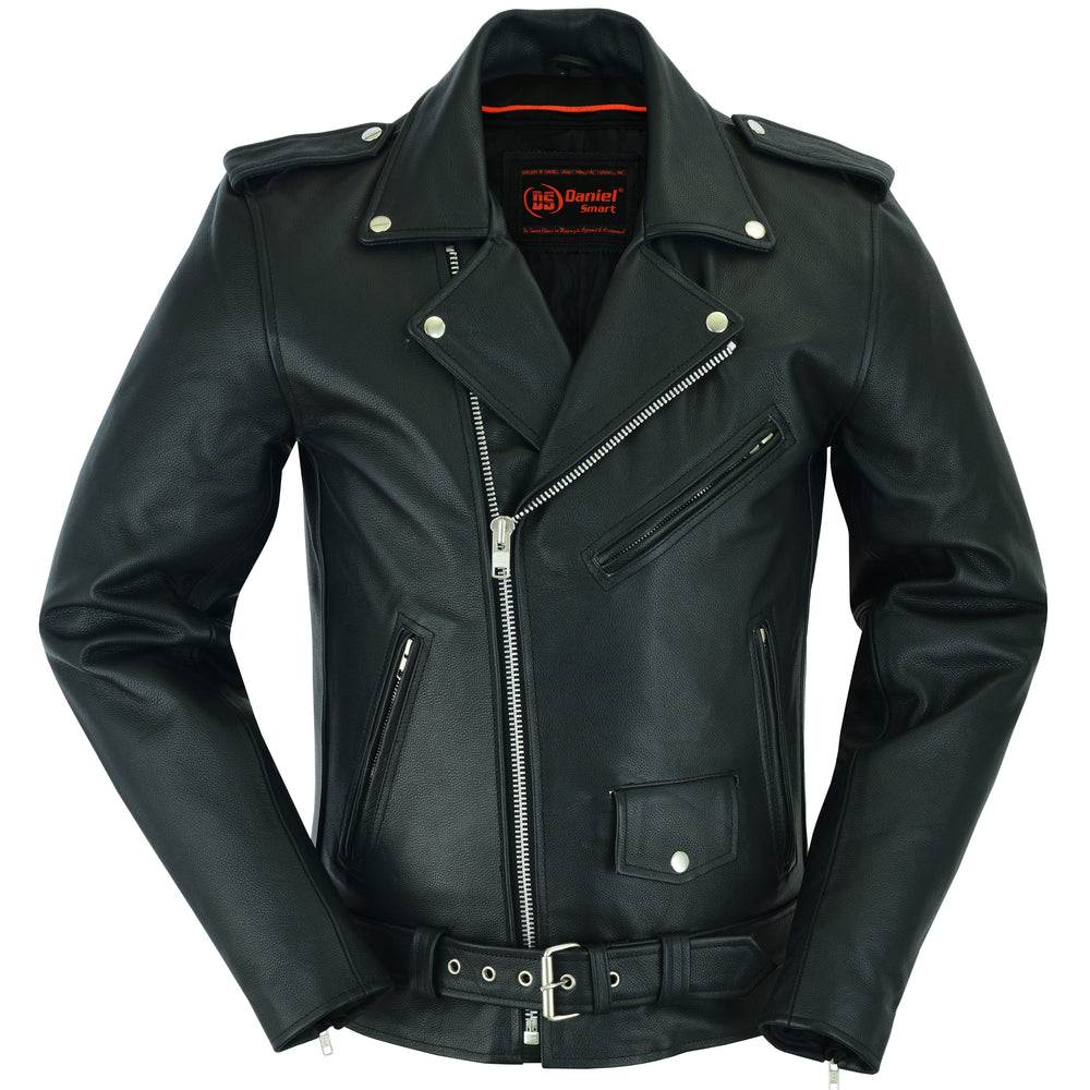 DS712TALL Men's Classic Plain Side Police Style M/C Jacket - TALL  Thunderbird Speed Shop