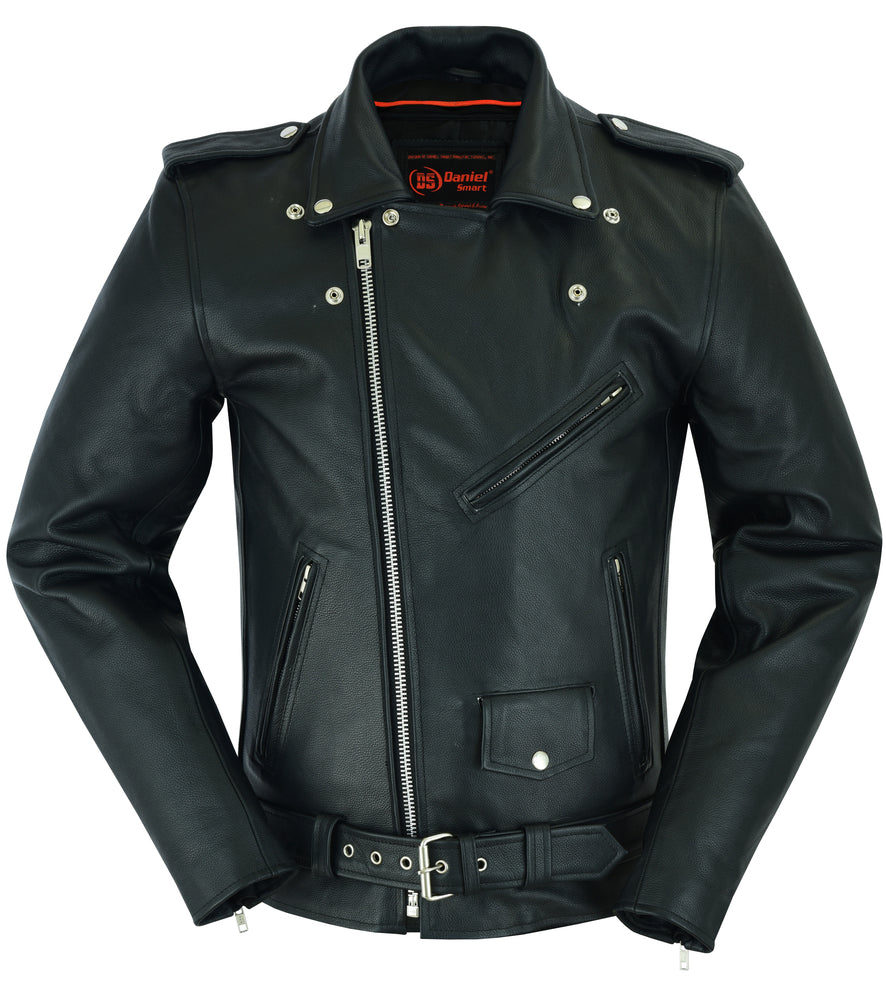 DS712TALL Men's Classic Plain Side Police Style M/C Jacket - TALL  Thunderbird Speed Shop