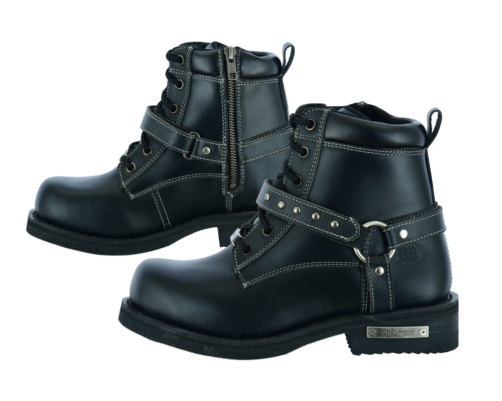 DS9766 Women's Boots with Side Zipper and Single Strap  Thunderbird Speed Shop