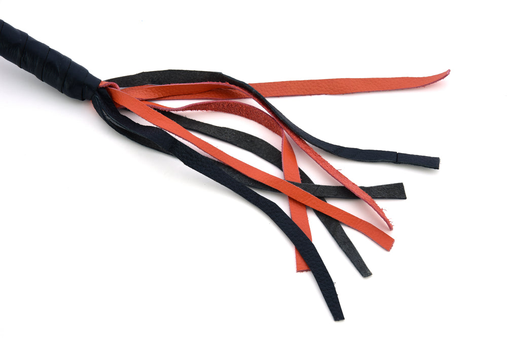 GBW202 Leather Biker Whip-Orange/Black  Thunderbird Speed Shop