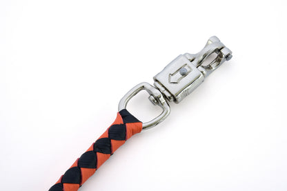 GBW202 Leather Biker Whip-Orange/Black  Thunderbird Speed Shop