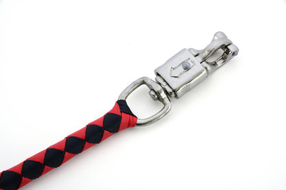 GBW203 Leather Biker Whip-Red/Black  Thunderbird Speed Shop