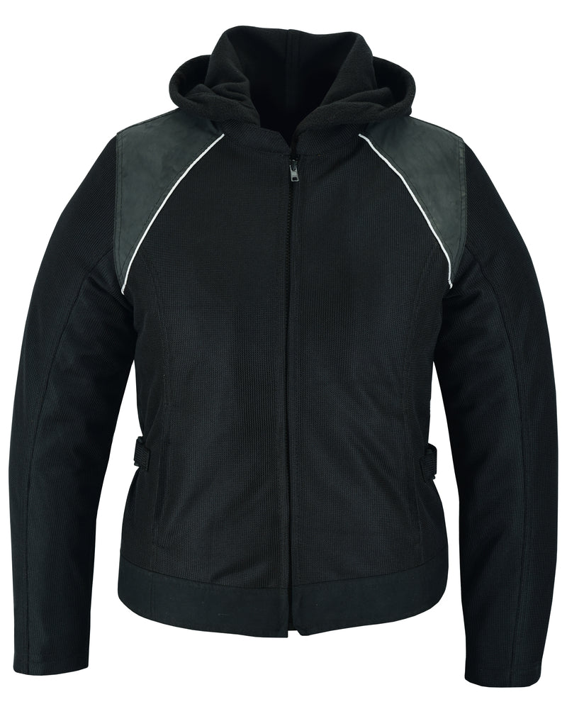 DS867 Women's Mesh 3-in-1 Riding Jacket (Black/Black Tone Reflective)  Thunderbird Speed Shop