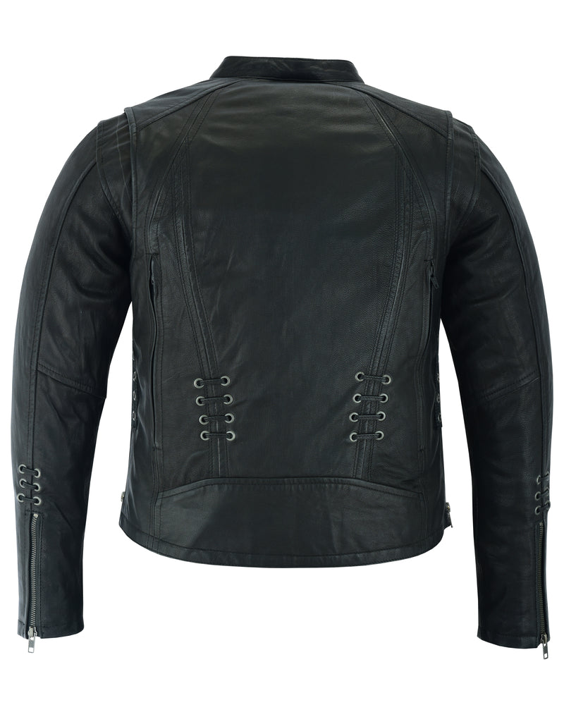 DS885 Women's Stylish Jacket with Grommet and Lacing Accents  Thunderbird Speed Shop