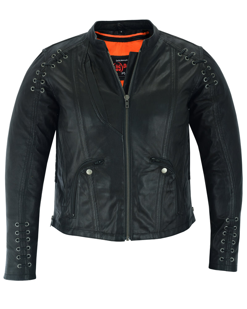 DS885 Women's Stylish Jacket with Grommet and Lacing Accents  Thunderbird Speed Shop